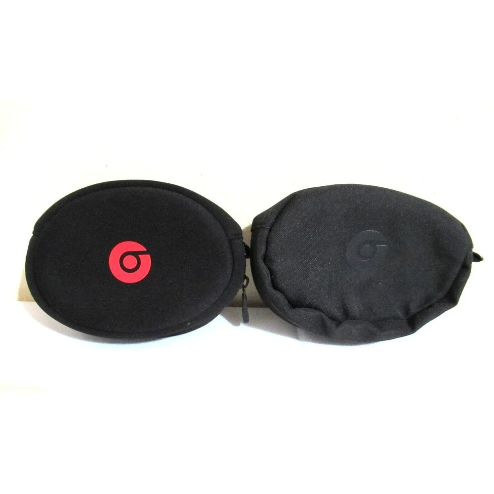 Set of 2 Beats Headphone Storage Cases Soft Padded Canvas/Neoprene Black